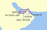 Cruise itinerary map for TUI Cruises 11 Nachte - Jahresauftakt Im Orient - Ab Doha/Bis Dubai (119676)