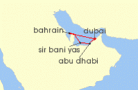 Cruise itinerary map for AIDA 7 Nacht Orient ab Dubai 1 (116986)