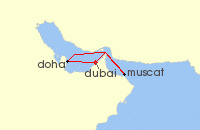 Cruise itinerary map for TUI Cruises 7 Nachte - Festtage Im Orient - Ab/Bis Dubai (119669)