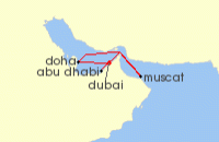 Cruise itinerary map for TUI Cruises 7 Nachte - Zauber Des Orients - Ab/Bis Dubai (133577)
