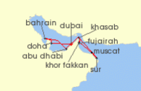 Cruise itinerary map for Explora Journeys 14 Night An Extended Journey of Bright Festivities & Striking Contrasts (138746)