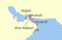 Cruise itinerary map for Explora Journeys 7 Night A Journey of Mediative Moments in the Arabian Gulf (131338)