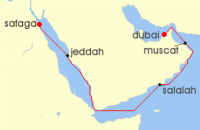 Cruise itinerary map for Explora Journeys 11 Night A Journey from Desert Beauty to Aromatic Souks & Ancient Temples (131365)