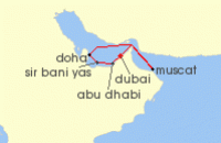 Cruise itinerary map for TUI Cruises 9 Nachte - Zauber Des Orients - Ab/Bis Dubai (119674)
