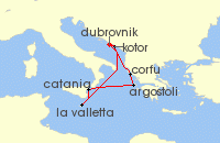 Cruise itinerary map for Marella Cruises 7 Night Sail Three Seas (116562)