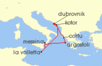 Cruise itinerary map for Marella Cruises 7 Night Sail Three Seas (142055)
