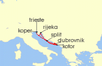 Cruise itinerary map for Marella Cruises 7 Night Adriatic Affair (128847)