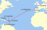 Cruise itinerary map for CFC Croisieres 16 Nuit Odyssée Tropicale (140712)