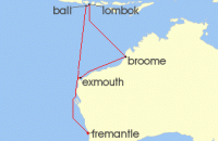 Cruise itinerary map for Princess Cruises 14 Night Indonesia (141241)