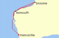 Cruise itinerary map for Princess Cruises 9 Night Coral Coast (141237)