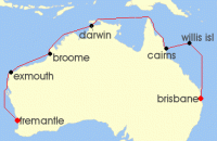 Cruise itinerary map for Princess Cruises 15 Night Northern Explorer (140184)