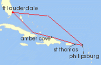 Cruise itinerary map for Celebrity Cruises 7 Night Puerto Plata, St. Thomas & St. Maarten (37430)
