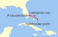 Cruise itinerary map for Disney Cruise Line 5 Night Bahamian Cruise From Fort Lauderdale (114908)