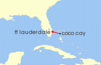 Cruise itinerary map for Royal Caribbean Cruises 4 Night Perfect Day Getaway Cruise (86552)