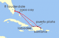 Cruise itinerary map for Royal Caribbean Cruises 7 Night Perfect Day At Cococay & Caribbean (142458)