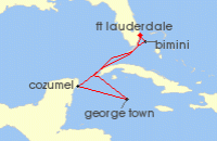 Cruise itinerary map for Celebrity Cruises 6 Night Cozumel, Grand Cayman & Bahamas (104875)