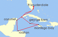 Cruise itinerary map for Celebrity Cruises 8 Night Festival At Sea (138884)