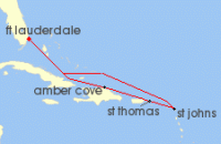 Cruise itinerary map for Celebrity Cruises 7 Night Eastern Caribbean Holiday (37444)