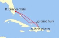 Cruise itinerary map for Celebrity Cruises 5 Night Grand Turk & Puerto Plata (120182)