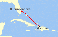 Cruise itinerary map for Royal Caribbean Cruises 4 Night Eastern Caribbean Cruise (104254)