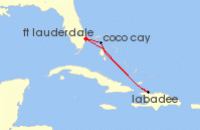 Cruise itinerary map for Royal Caribbean Cruises 5 Night Perfect Day At Cococay & Caribbean (142333)