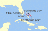 Cruise itinerary map for Disney Cruise Line 7 Night Very Merrytime Bahamian Cruise From Fort Lauderdale With 2 Stops At Castaway Cay (138025)