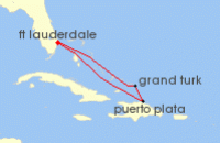 Cruise itinerary map for Celebrity Cruises 5 Night Grand Turk & Puerto Plata (107673)