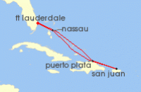 Cruise itinerary map for Royal Caribbean Cruises 6 Night Eastern Caribbean Cruise (138454)