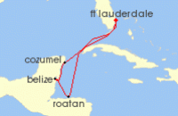 Cruise itinerary map for Princess Cruises 7 Night Western Caribbean with Mexico (107671)