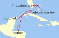 Cruise itinerary map for Princess Cruises 7 Night Western Caribbean with Mexico (141184)