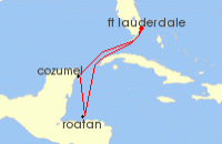Cruise itinerary map for Princess Cruises 6 Night Western Caribbean with Mexico (23221)