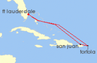 Cruise itinerary map for Holland America Line 7 Night Malt Shop Memories (142484)