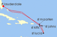 Cruise itinerary map for Celebrity Cruises 9 Night Best of Southern Caribbean (141481)