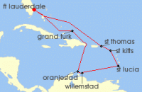 Cruise itinerary map for Celebrity Cruises 12 Night Ultimate Southern Caribbean (141489)