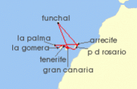 Cruise itinerary map for AIDA 14 Nacht Grose Kanaren-Reise mit La Gomera & Madeira (108049)