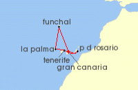 Cruise itinerary map for TUI Cruises 7 Nachte - Kanaren Mit Madeira - Ab/Bis Las Palmas (15903)