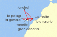 Cruise itinerary map for AIDA 12 Nacht Grose Rundreise Kanaren & Madeira (108134)