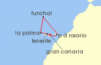 Cruise itinerary map for TUI Cruises 7 Nachte - Kanaren Mit Madeira - Ab/Bis Las Palmas (133588)