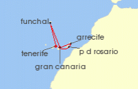 Cruise itinerary map for AIDA 7 Nacht Kanaren & Madeira ab Gran Canaria 2 (139023)