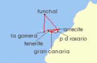 Cruise itinerary map for Marella Cruises 7 Night Canarian Flavours (138731)