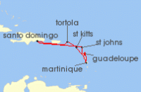 Cruise itinerary map for Costa Cruises 7 Night Caribbean from Guadeloupe (136986)