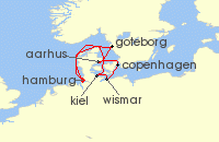 Cruise itinerary map for Phoenix Reisen 8 Nacht Adventsreise & Weihnachtsmarkte (128597)