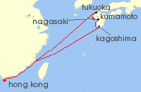 Cruise itinerary map for Royal Caribbean Cruises 9 Night Best Of Japan Holiday Cruise (119962)