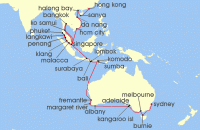 Cruise itinerary map for Crystal Cruises 54 Night Baltics & Northern Europe - Lisbon To Reykjavik (138752)