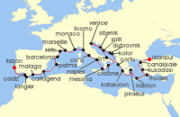 Cruise itinerary map for Viking Cruises 35 Night New! Grand Mediterranean Explorer (131531)