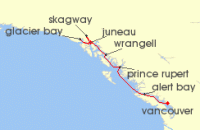 Cruise itinerary map for Seabourn 8 Night Alaska Fjords, Canadian Inside Passage & Glacier Bay (137045)