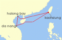 Cruise itinerary map for Star Dream Cruises 5 Night Da Nang/Hue - Ha Long Bay Cruise (135613)