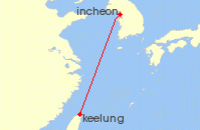 Cruise itinerary map for Costa Cruises 2 Night Asia from Keelung / Taipei (140520)