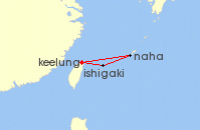 Cruise itinerary map for MSC Cruises 4 Night Asia (120657)