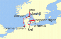 Cruise itinerary map for Phoenix Reisen 7 Nacht HOHNER CIRCUS CRUISE - Die Event-Kultreise 2027 (141222)